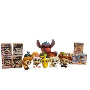 Disney Collectible Figurines Bundle Lot 18pc Doorables Funko Bitty Pop Stitch
